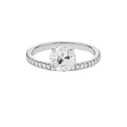 Anniversary Old Cut Round Mined Diamond Ring 2.50 Carats Ladies Gold Jewelry