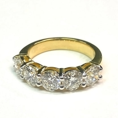 Anniversary Band 5 Stone Real Diamonds