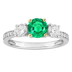 Natural Real ( Not Lab Grown ) Anniversary Green Emerald GIA Ring