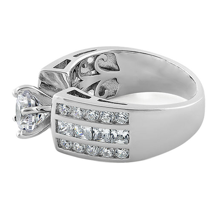 Anniversary Natural Earth Mined Diamond Engagement Ring 2.51 Carat White Gold 14K