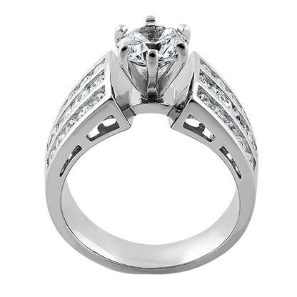 Anniversary Natural Earth Mined Diamond Engagement Ring 2.51 Carat White Gold 14K