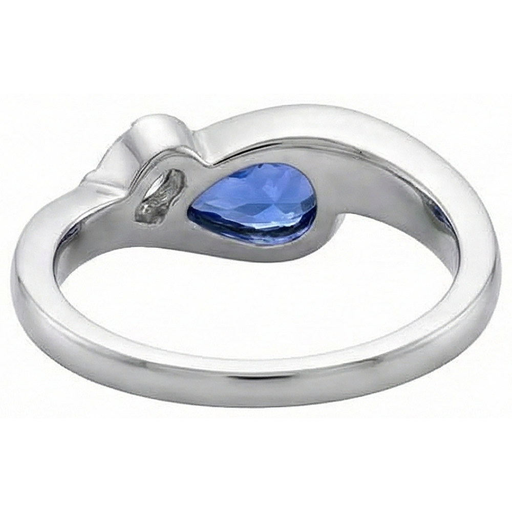 Antique Style 2.01 Carat Gold Ring Tanzanite Pear Natural Earth Mined Diamond