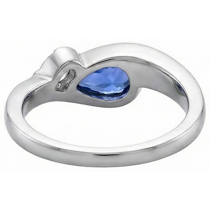 Antique Style 2.01 Carat Gold Ring Tanzanite Pear Natural Earth Mined Diamond