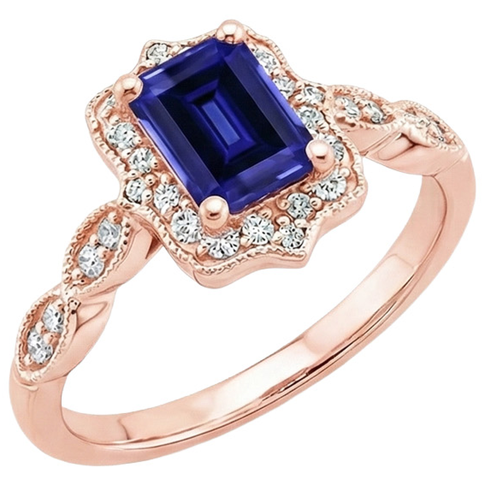 natural emerald sapphire 3ct ring top view