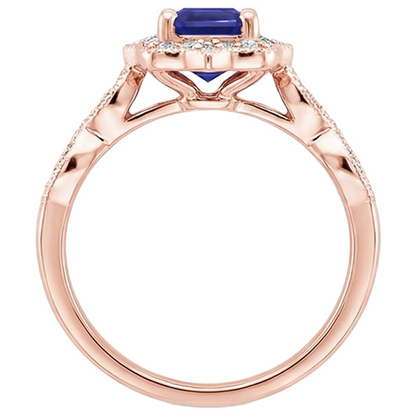 natural emerald sapphire 3ct ring on white background