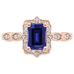 Natural Sapphire Ring 3ct - Rose Gold 14K