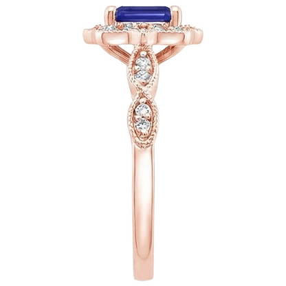 natural emerald sapphire 3ct ring profile view