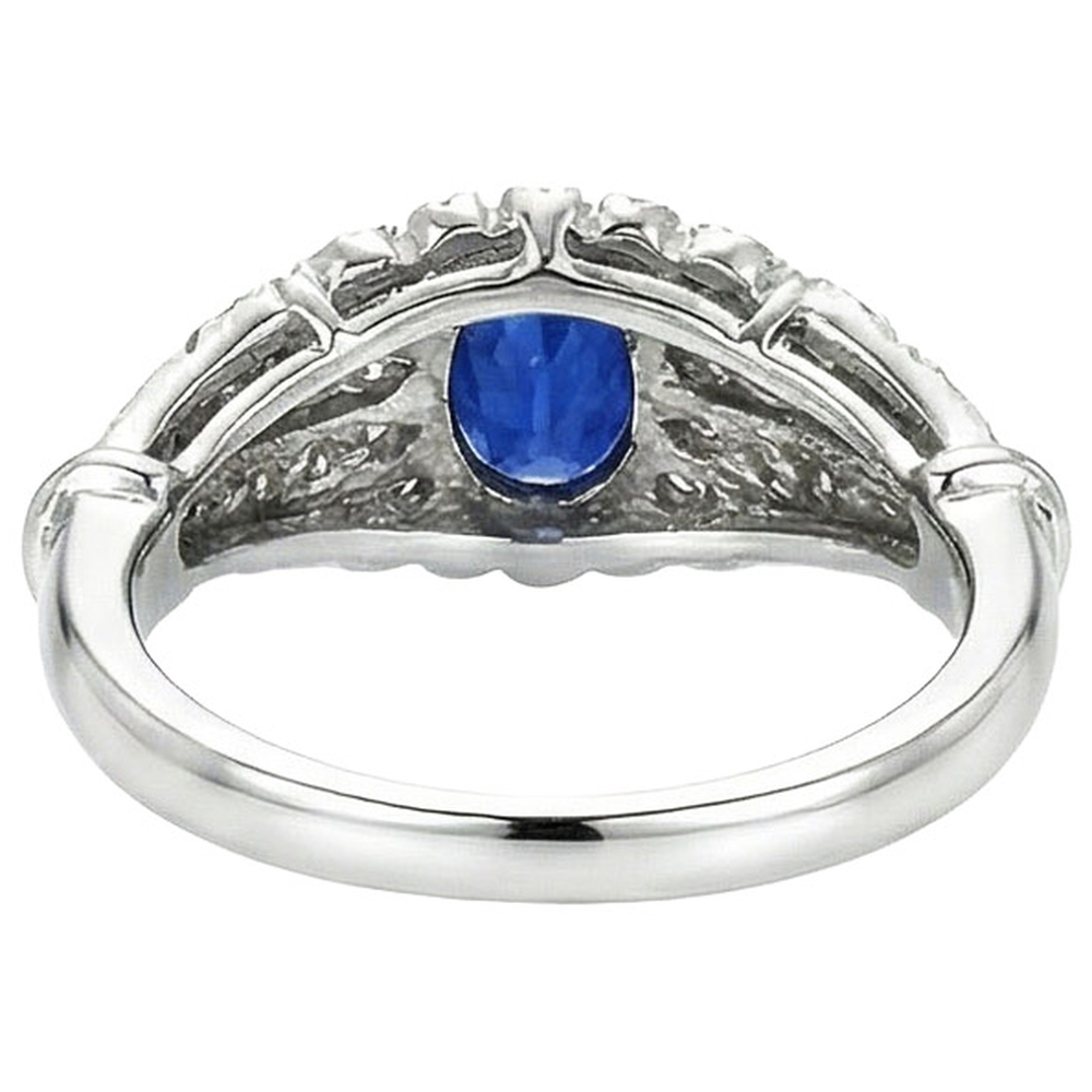Antique Style Blue Sapphire IGI CERTIFIED Diamond Women’s Ring 8.75 Carats
