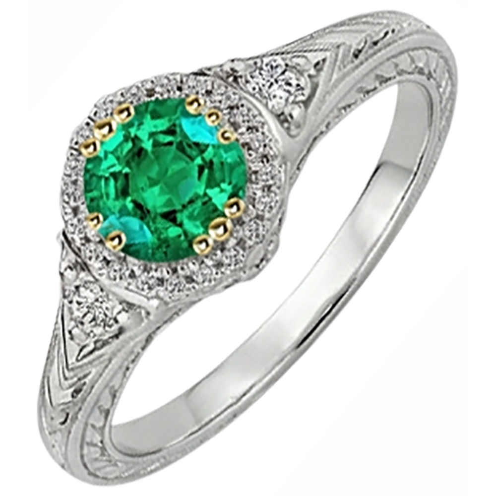 Natural Real ( Not Lab Grown ) Antique Style Green Emerald GIA Ring Designer Women’s Jewelry