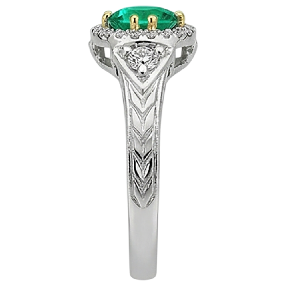 Natural Real ( Not Lab Grown ) Antique Style Green Emerald GIA Ring Designer Women’s Jewelry
