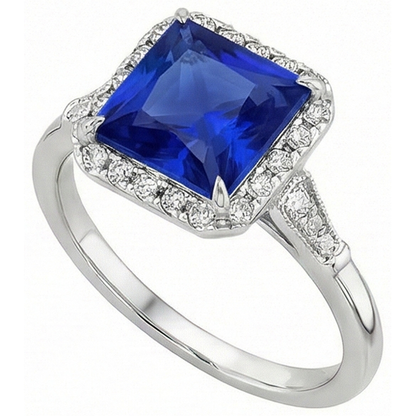 natural round sapphire 6ct ring top view