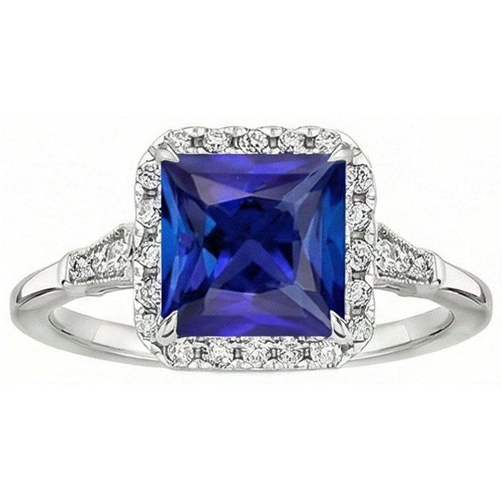 natural round sapphire 6ct ring close up detail