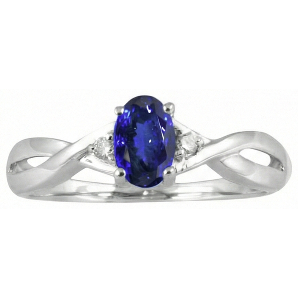 Antique Style Oval Tanzanite And Round Natural Earth Mined Diamonds 1.60 Carats Ring