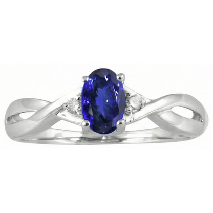 Antique Style Oval Tanzanite And Round Natural Earth Mined Diamonds 1.60 Carats Ring