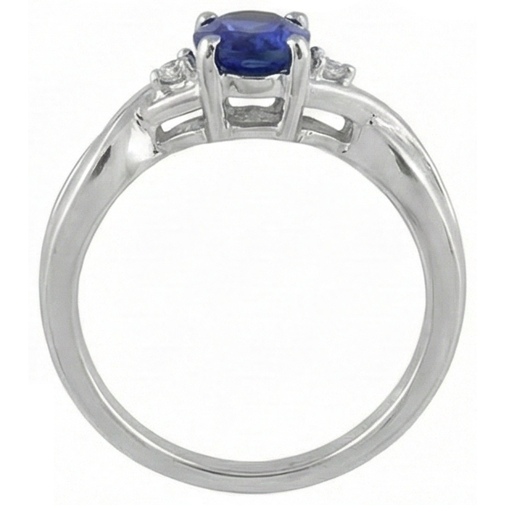 Antique Style Oval Tanzanite And Round Natural Earth Mined Diamonds 1.60 Carats Ring
