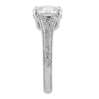 Antique Style Solitaire Round Old Mine Cut Natural Earth Mined Diamond Ring 1.50 Carats