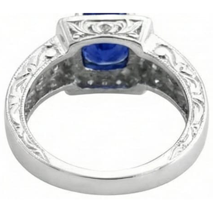 natural round tanzanite 2.75ct ring profile view