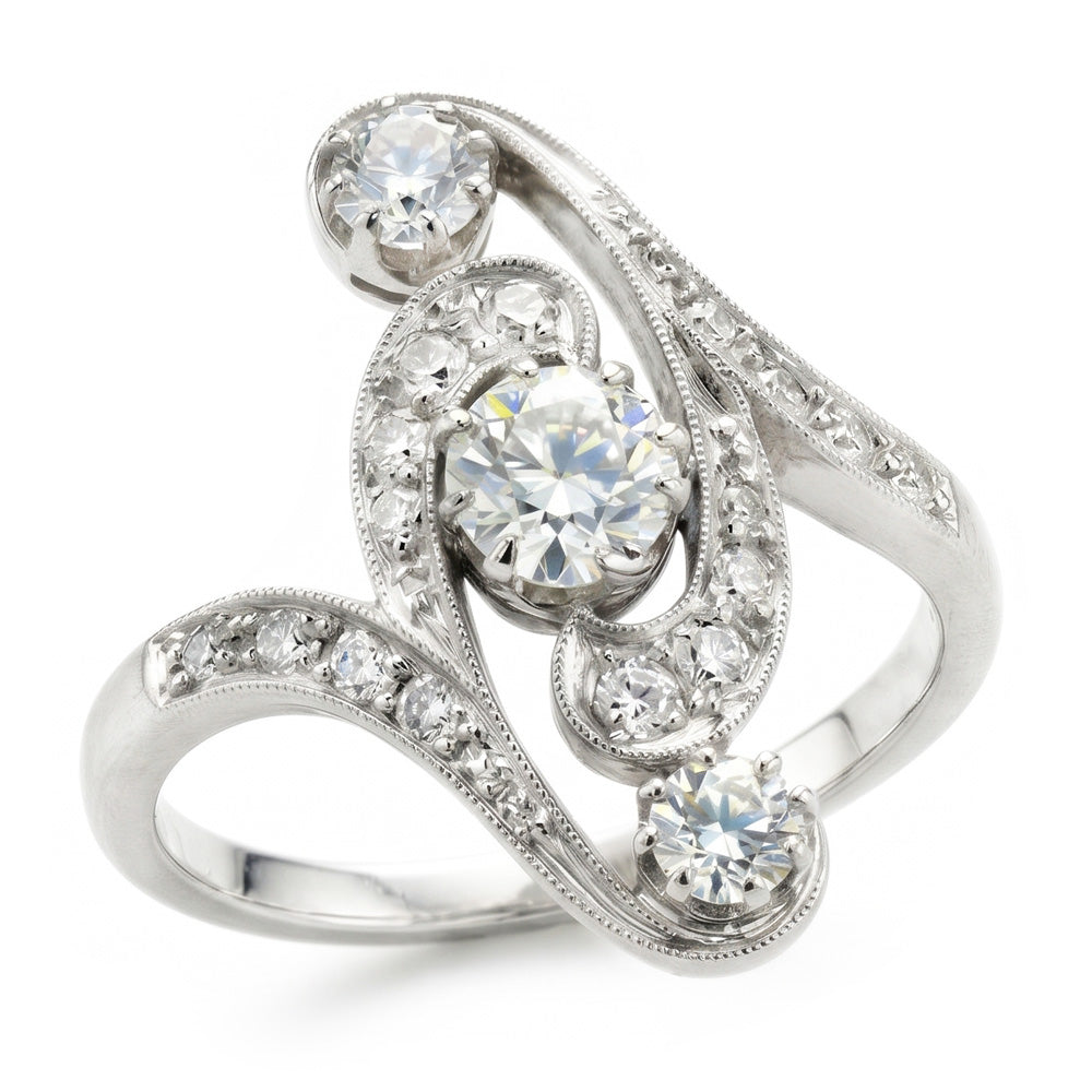 Antique Style Wedding Round Old Mine Cut Genuine Natural Earth Mined Diamond Ring 2.75 Carats
