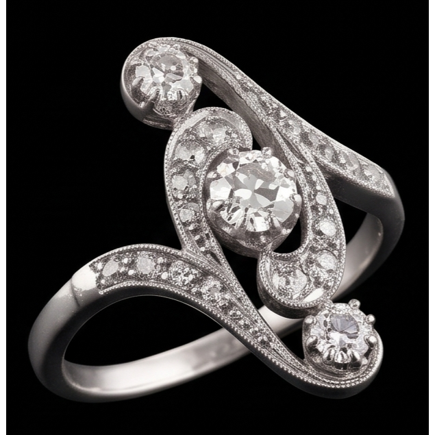 Antique Style Wedding Round Old Mine Cut Genuine Natural Earth Mined Diamond Ring 2.75 Carats