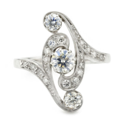 Antique Style Wedding Round Old Mine Cut Genuine Natural Earth Mined Diamond Ring 2.75 Carats
