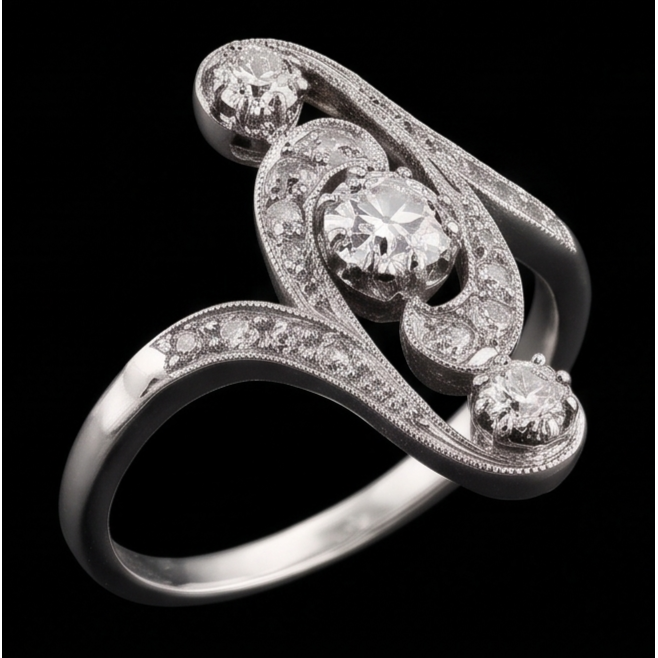Antique Style Wedding Round Old Mine Cut Genuine Natural Earth Mined Diamond Ring 2.75 Carats