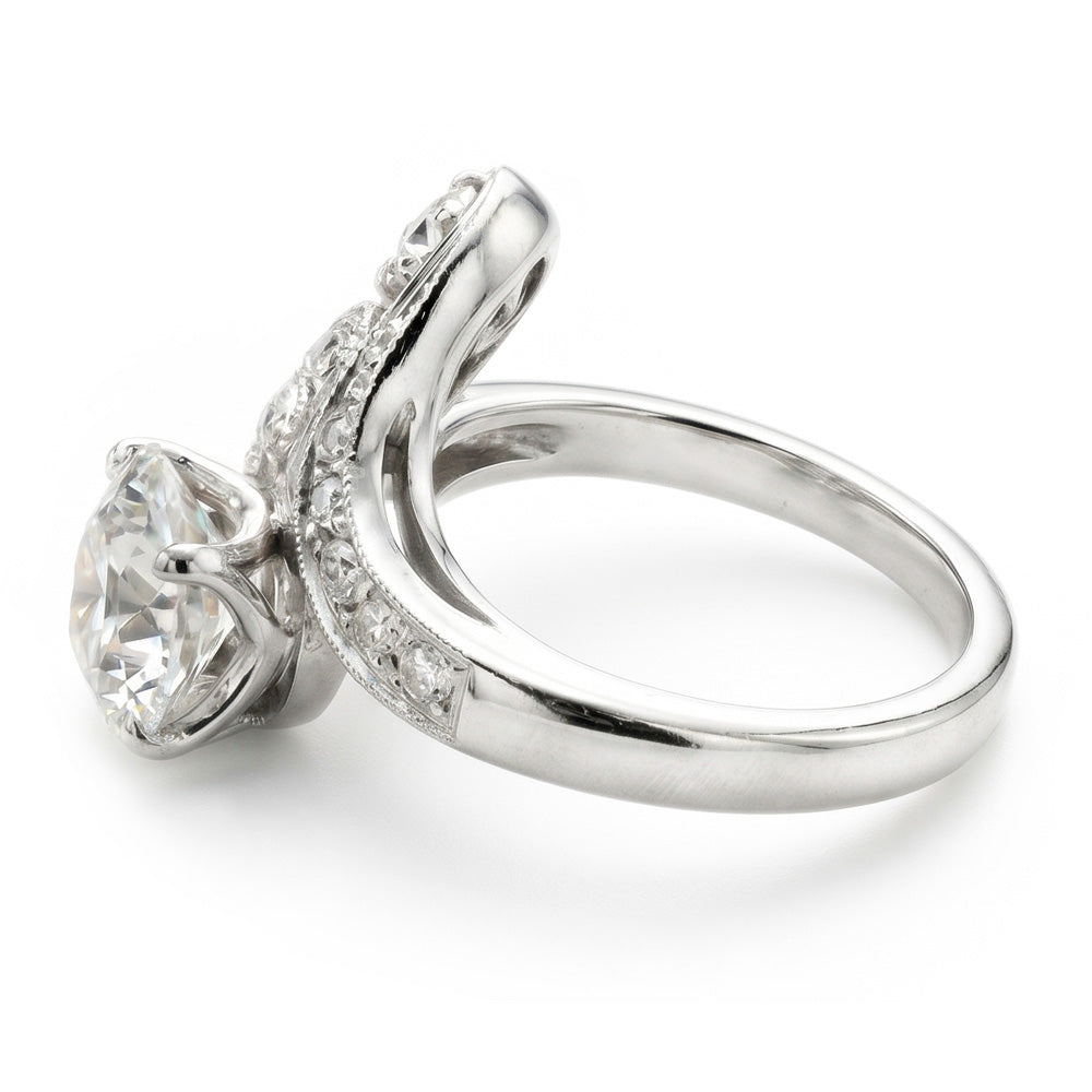 Antique Style Wedding Round Old Mine Cut Genuine Natural Earth Mined Diamond Ring 2.75 Carats