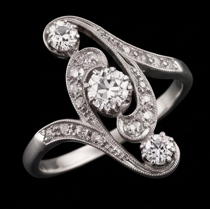 Antique Style Wedding Round Old Mine Cut Genuine Natural Earth Mined Diamond Ring 2.75 Carats