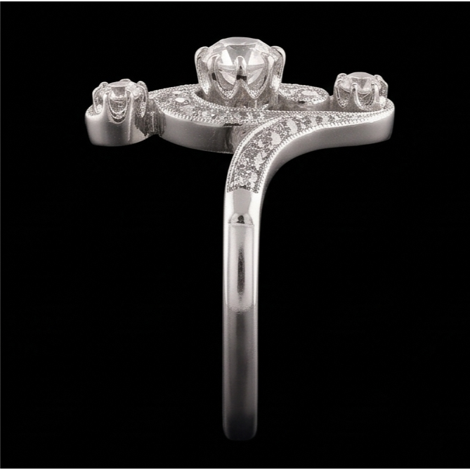 Antique Style Wedding Round Old Mine Cut Genuine Natural Earth Mined Diamond Ring 2.75 Carats