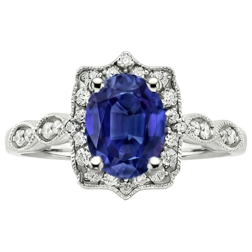 natural round sapphire 2.50ct ring side angle