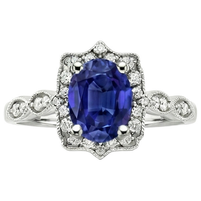 natural round sapphire 2.50ct ring side angle