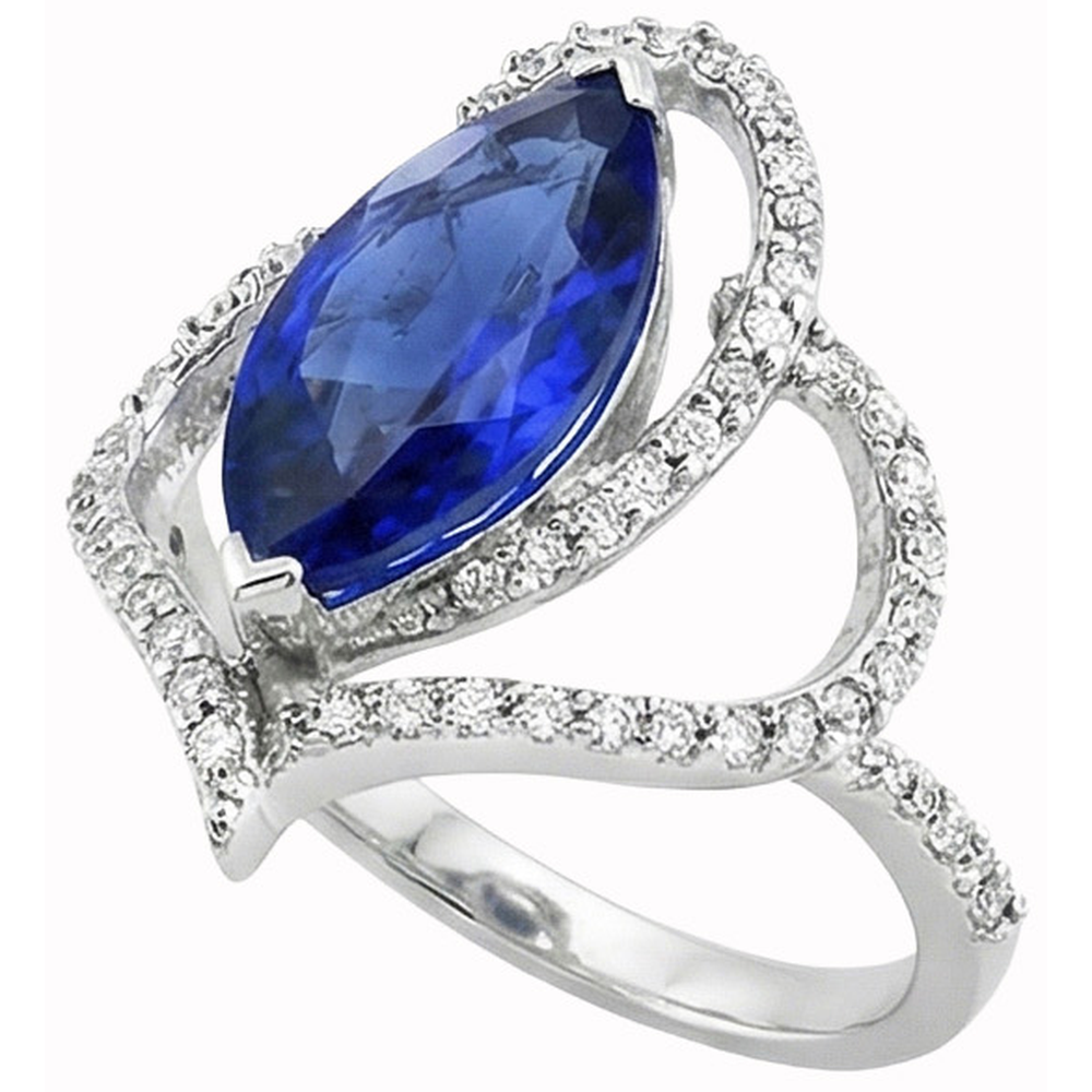 Art Nouveau Jewelry New Antique Style Ceylon Sapphire Natural Earth Mined Diamond Ring