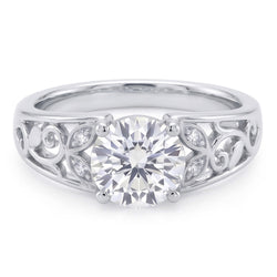 Art Nouveau Jewelry New Women’s Ring Old Cut Natural Earth Mined Diamond Leaf Style
