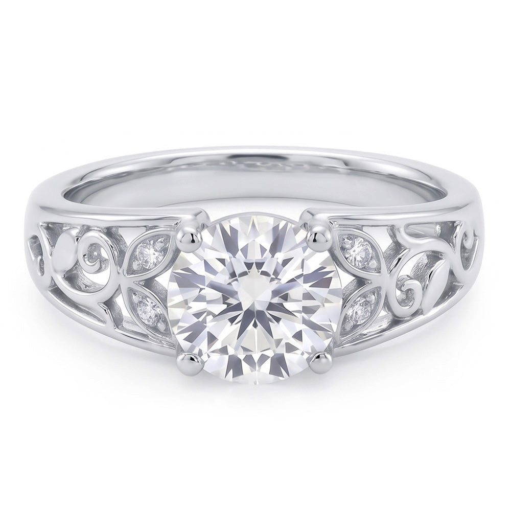 Art Nouveau Jewelry New Women’s Ring Old Cut Natural Earth Mined Diamond Leaf Style