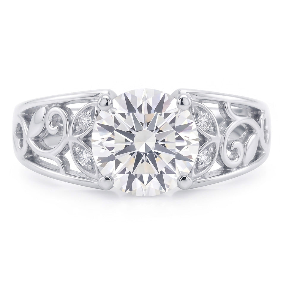 Art Nouveau Jewelry New Women’s Ring Old Cut Natural Earth Mined Diamond Leaf Style