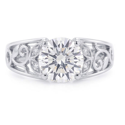 Art Nouveau Jewelry New Women’s Ring Old Cut Natural Earth Mined Diamond Leaf Style