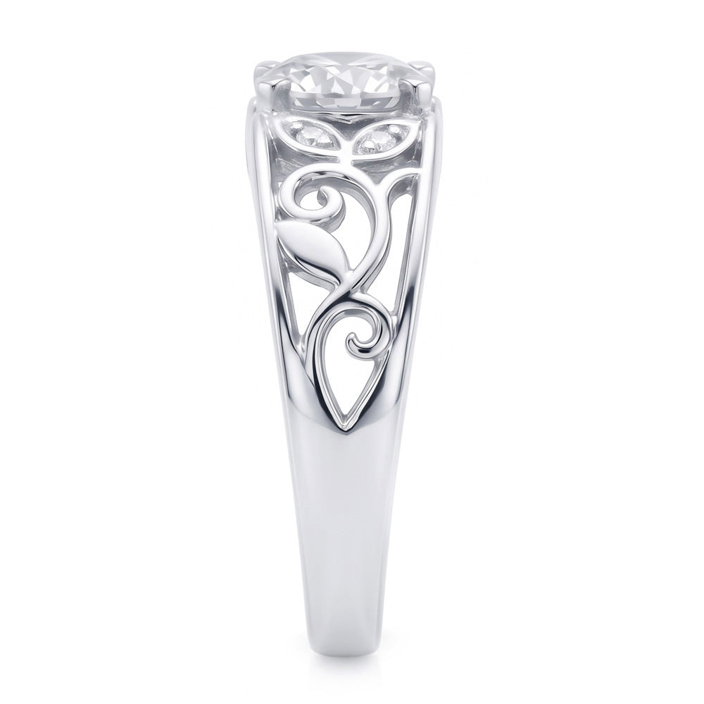 Art Nouveau Jewelry New Women’s Ring Old Cut Natural Earth Mined Diamond Leaf Style