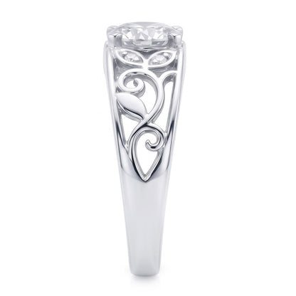 Art Nouveau Jewelry New Women’s Ring Old Cut Natural Earth Mined Diamond Leaf Style