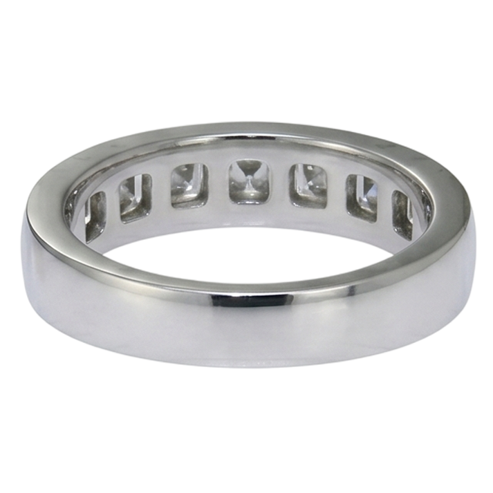 Asscher Cut Diamond Wedding Band 3.50 Carats White Gold 10K Men's Ring