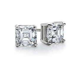 Asscher Cut Diamond Stud Earrings