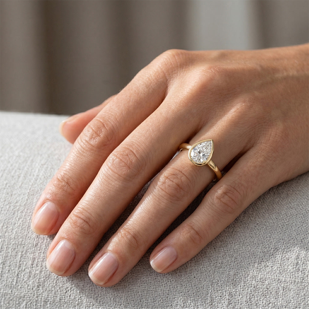 Authentic Brilliant Diamond Solitaire Engagement Ring – 14K