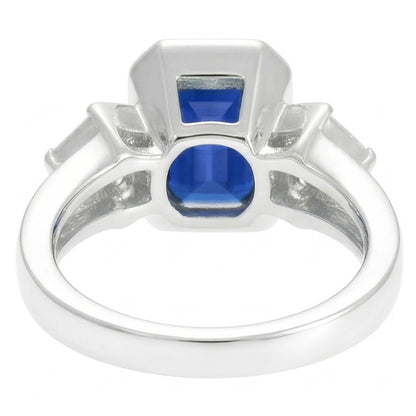 Baguette Natural Earth Mined Diamond Anniversary Ring Emerald Sapphire Jewelry 2.50 Carats