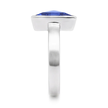 Baguette Natural Earth Mined Diamond Ring Trillion Bezel Set Blue Sapphire 1.75 Carats