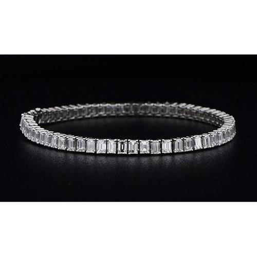 Baguette Lab Grown Diamond White Gold Bracelet