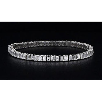 Baguette Lab Grown Diamond White Gold Bracelet