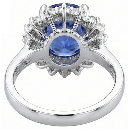 Beautiful 4 Carat Tanzanite Round Natural Earth Mined Diamonds Ring Jewelry