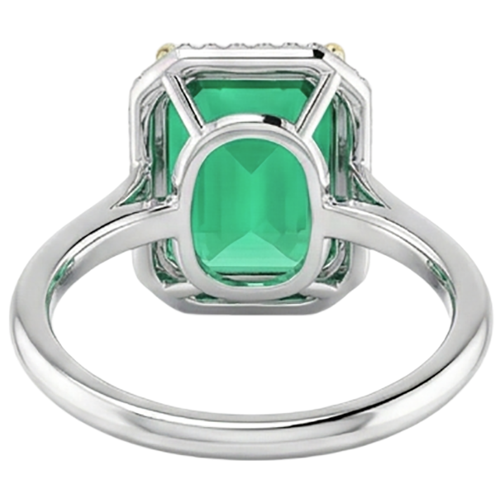 natural emerald emerald 4ct ring with diamond accents