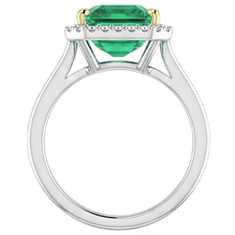 natural emerald emerald 4ct ring on white background