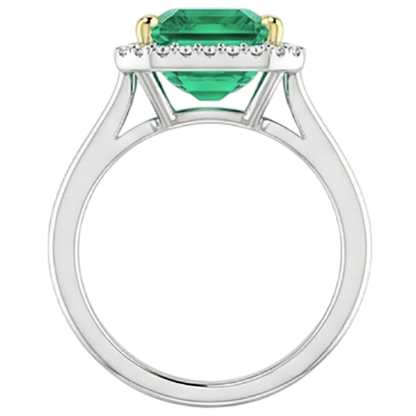natural emerald emerald 4ct ring on white background