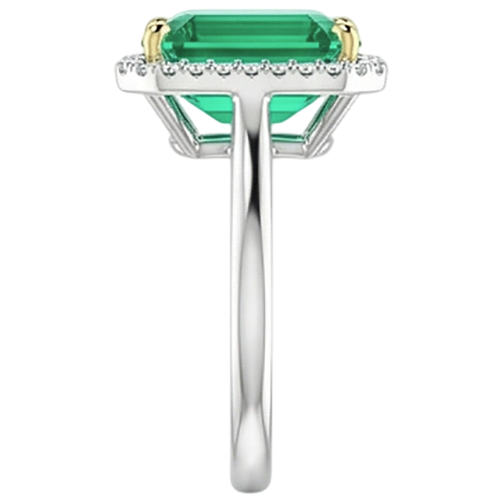 natural emerald emerald 4ct ring profile view