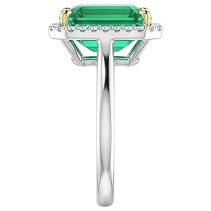 natural emerald emerald 4ct ring profile view